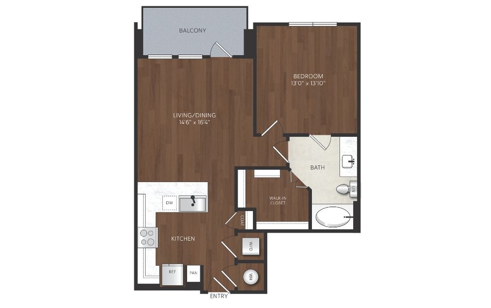 large one bedroom apartment 