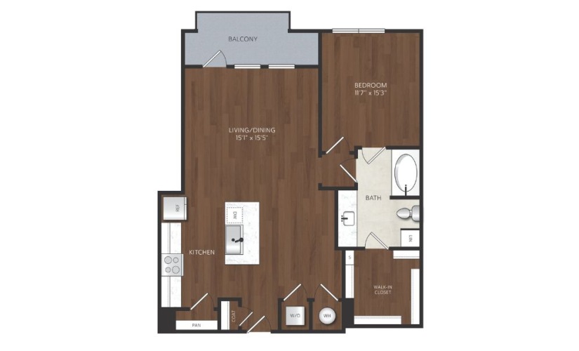 Large one bedroom apartment 